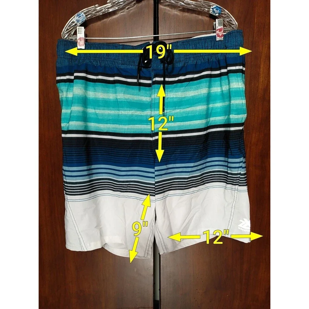ZeroXposur Men Aqua Coast Stripe Inner Line‎ Uv Swim shorts Size L